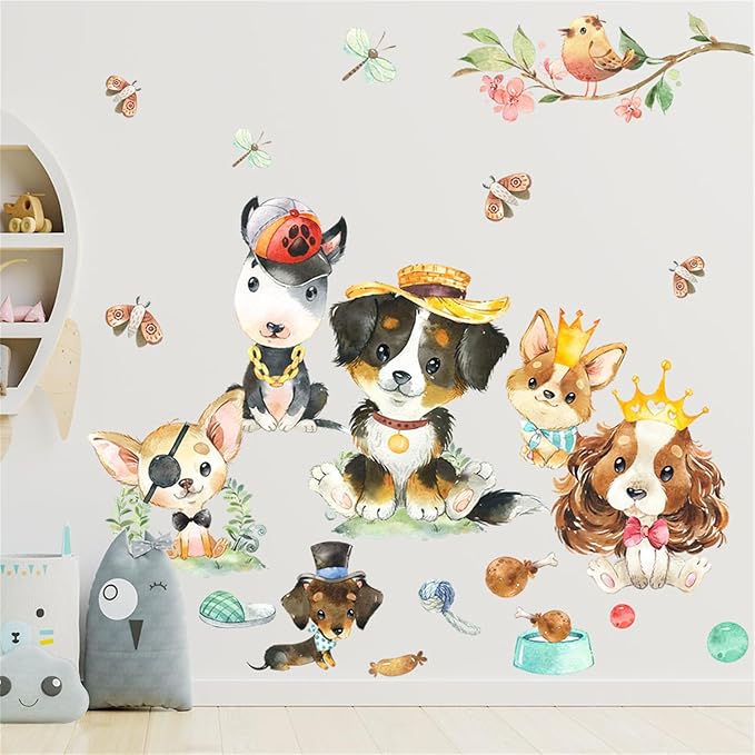 Jungle Animals with Tree Plant Wall Decals Monkey Lion Tiger Wall Stickers Baby Nursery Kids Room Living Room Home Decor (Animal7)