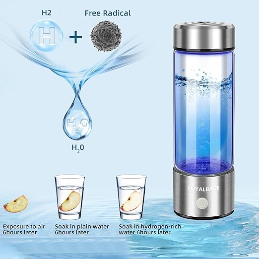 Hydrogen Water Bottle - Aqua Fusion,Hydrogen Water Generator,1800PPB,Hydrohealth Hydrogen Water Bottle,SPE PEM,Hydrogen Water Bottle Generator,Water Filter Pitcher,Glass Water Ionizer for Gifting