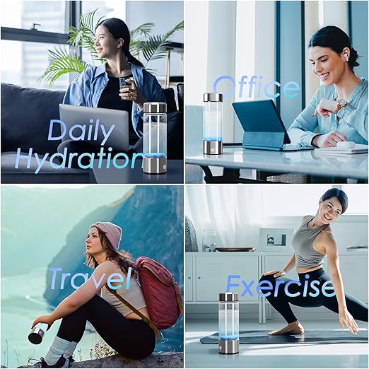Hydrogen Water Bottle,Portable Hydrogen Water Bottle Generator,3-Minute Rapid Electrolysis,Enhancing Water Quality - Perfect for Daily Hydration,Travel and Exercise