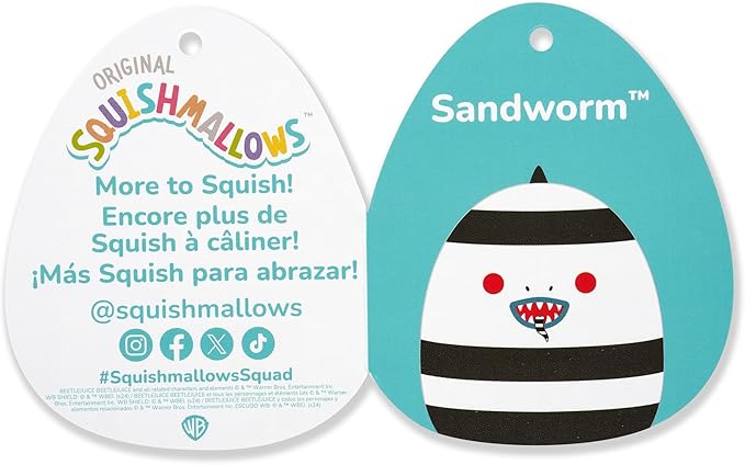 Squishmallows Original "Beetlejuice" 10-Inch Sandworm - Official Jazwares Plush (Medium-Sized)