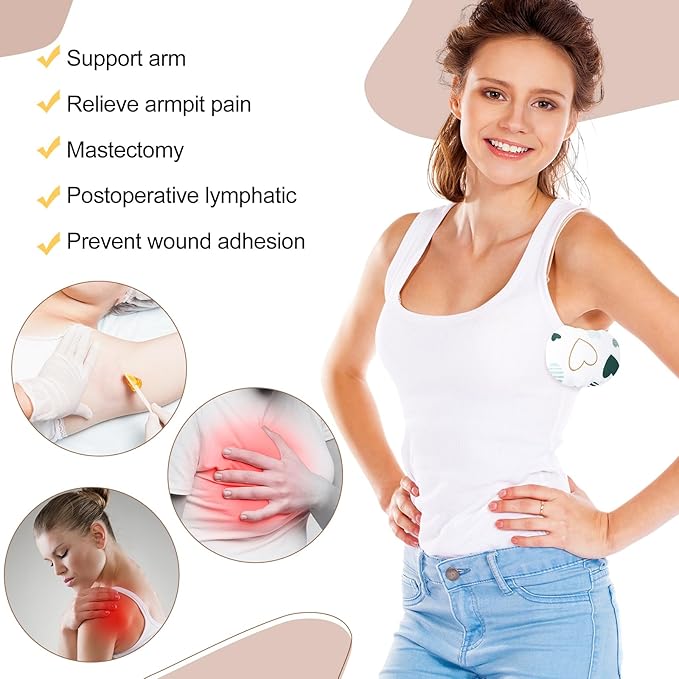 Juexica 4 Pcs Lymphedema Axilla Pillow Mastectomy Pillow Cotton Post Breast Surgery Pillow Mastectomy Recovery Breast Pillow for Sleeping Mastectomy Underarm Pillow Armpit Pain Relief (Heart)