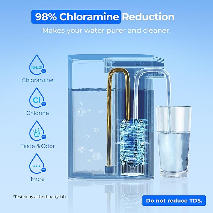 Waterdrop Chloramine Reduction Electric Water Filter Pitcher, Dispenser, 200-Gallon Long-Life Filtered Water Pitchers, NSF/ANSI 42, Reduce Chloramine, Lead, PFAS, 15-Cup, White, with 1 Filter