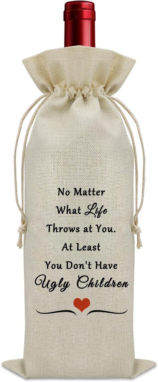 Sazuwu Funny Gifts for Parents from Adult Children Wine Bag Father's Day Gifts for Dad from Son Mother's Day Gifts for Mom from Kids Wine Accessories Gifts for Wine Lovers Birthday Christmas Gifts