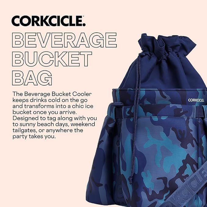 Corkcicle Beverage Bucket Cooler Bag, 10.5” x 12” – Keep Cool with Portable Bucket Bag – Transforms Into Ice Bucket with All Day Insulation