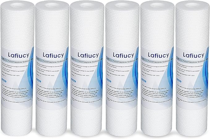 Sediment Water Filter Cartridge 10"x 2.5",5 Micron,6pack,10" x 2.5" Whole House Sediment Water Filter Replacement Cartridge Compatible with 10 inch RO Unit
