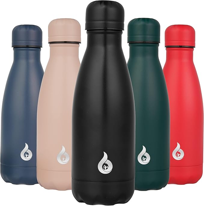 BJPKPK 12oz Insulated Water Bottle Stainless Steel Water Bottles Keep Cold And Hot,Black