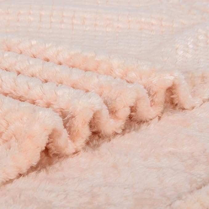 Fuzzy Blanket or Fluffy Blanket for Baby, Soft Warm Cozy Coral Fleece Toddler, Infant or Newborn Receiving Blanket for Crib, Stroller, Travel, Decorative (28Wx40L, XS-Peach)