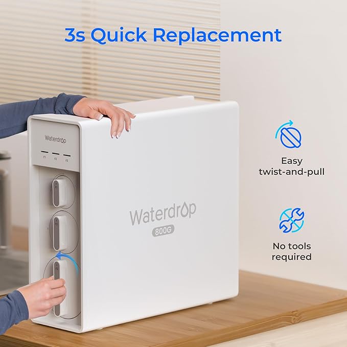 Waterdrop WD-X8-F3 Filter, Only Replacement for WD-X8 800 GPD Reverse Osmosis System, 24-month Lifetime, Reduce PFAS