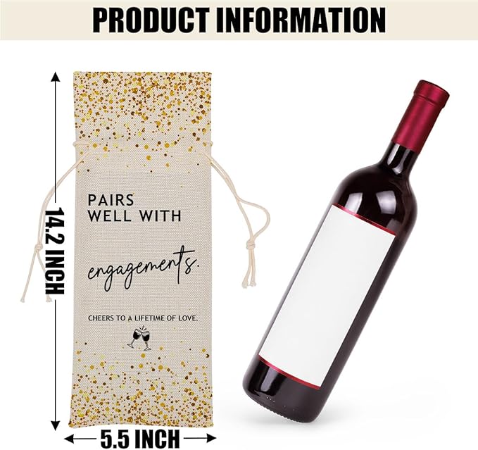 Engagement Gifts for Couples Bridal Shower Gifts Wine Bag Bachelorette Gifts for Bride Fiance Gifts for Women Men Niece Bachelorette Party Mrs Gifts Wine Bags
