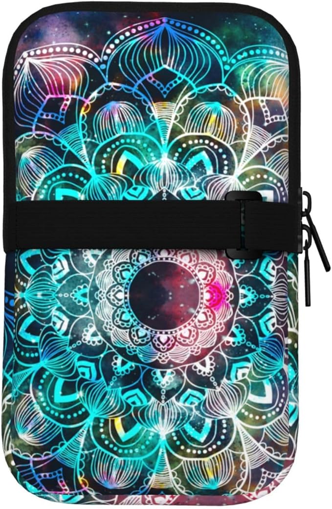 Galaxy Mandala Water Bottle Pouch for Stanley Cup 40oz 30oz,Personalized Gym Purse for Men Women, Tumbler Pouch with Versatile Pocket Water Bottle Bag for Cards, Keys, Phone