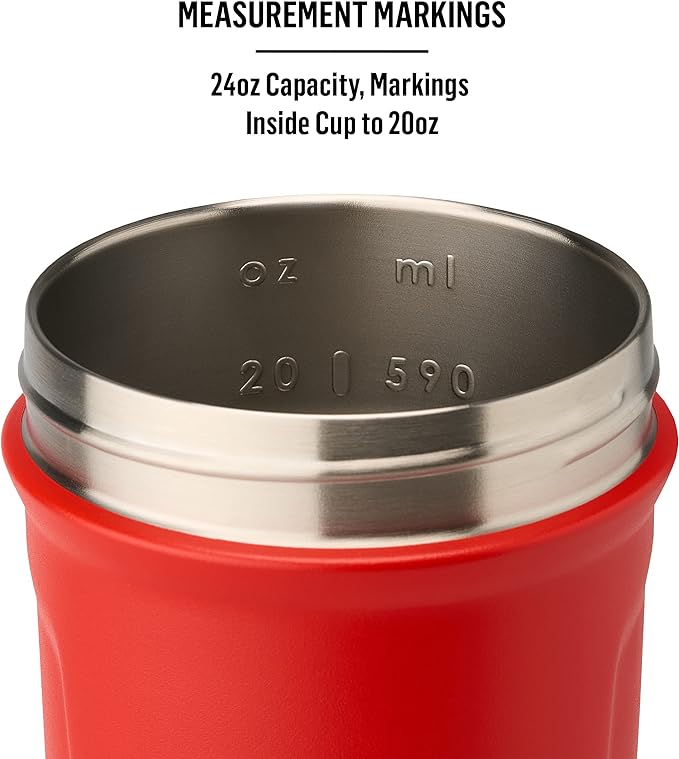 BlenderBottle Strada Twist Cap Shaker Cup Insulated Stainless Steel Water Bottle with Wire Whisk, 24-Ounce, Plum