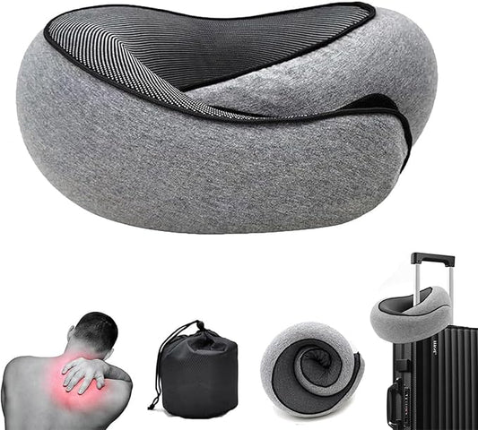 Travel Neck Pillow,Travel Pillow for Airplanes,Aircraft Memory Foam Travel Neck Pillow (Gray)…