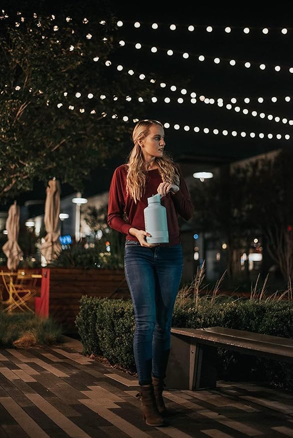 Coldest Sports Water Bottle with Straw Lid Vacuum Insulated Stainless Steel Metal Thermos Bottles Reusable Leak Proof Flask for Sports Gym (64 oz, Neptune Blue)