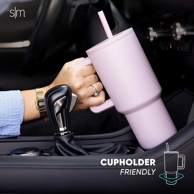 Simple Modern 30 oz Tumbler with Handle and Straw Lid | Insulated Cup Reusable Stainless Steel Water Bottle Travel Mug Cupholder Friendly | Gifts for Women Men Him Her | Trek Collection | Green Apple