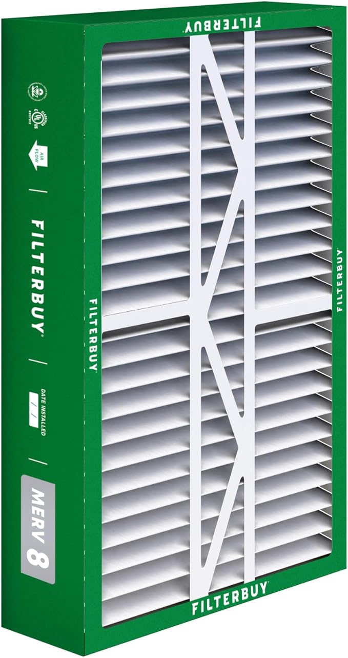 Filterbuy 16x25x5 Air Filter MERV 8 Dust Defense (2-Pack), Pleated HVAC AC Furnace Air Filters for Amana, Coleman, Goodman, Maytag, York, and More (Actual Size: 15.38 x 25.50 x 5.25 Inches)