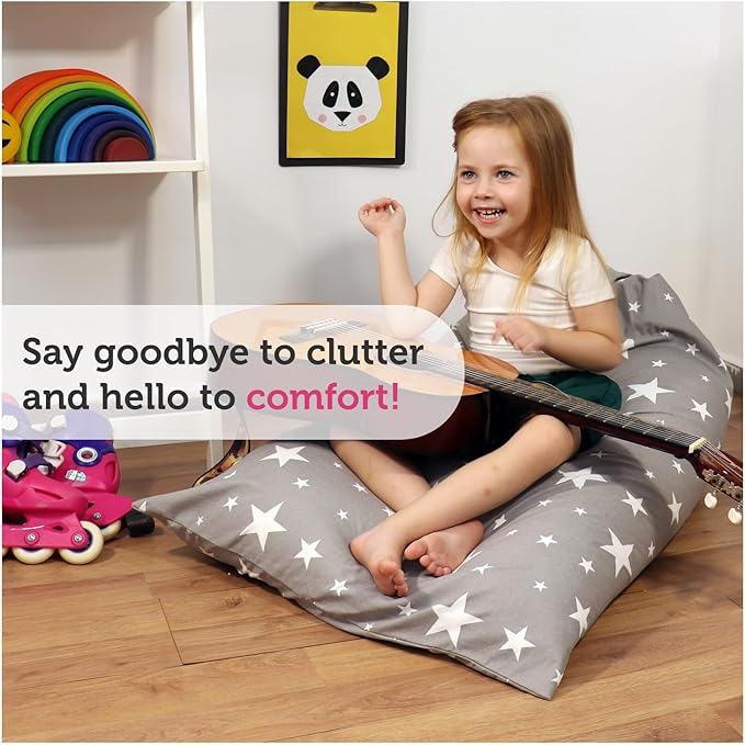 stuffed animal storage, bean bag chairs for kids, 100% Cotton Washable plush animal storage. room organization for stuff animal, Linens, Quilts & Pillows | Triangular | Twinkle Twinkle