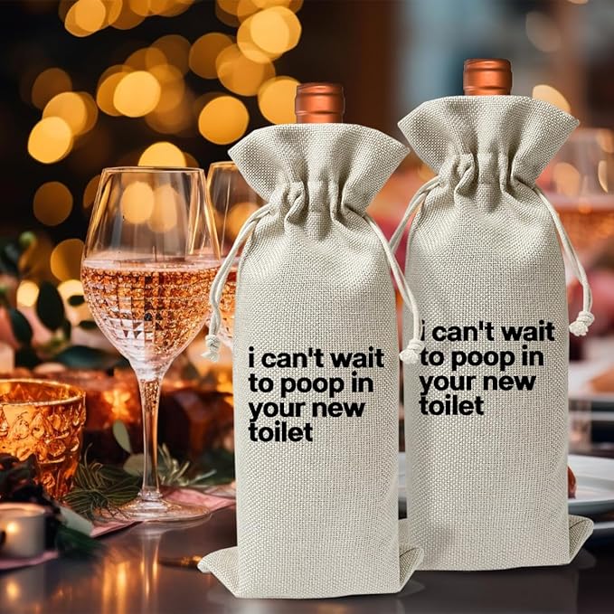 Funny Housewarming Gifts New Home Wine Bag, Housewarming Party Decoration, Realtor Gift to Client, House Warming Gifts New Home for Women Men Wife Husband Couple Owner Homeowner, New Home Gift Ideas