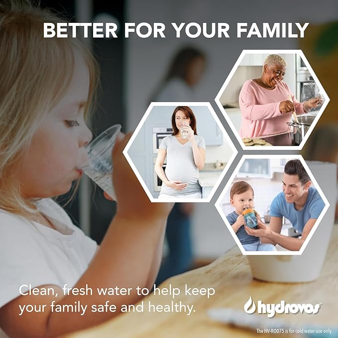 HV-RO075-FP Water Filters, Replacement Cartridges #1, 2, 4 for HYDROVOS 75 GPD Reverse Osmosis System, Easy DIY Filter Changes, Pack of 3
