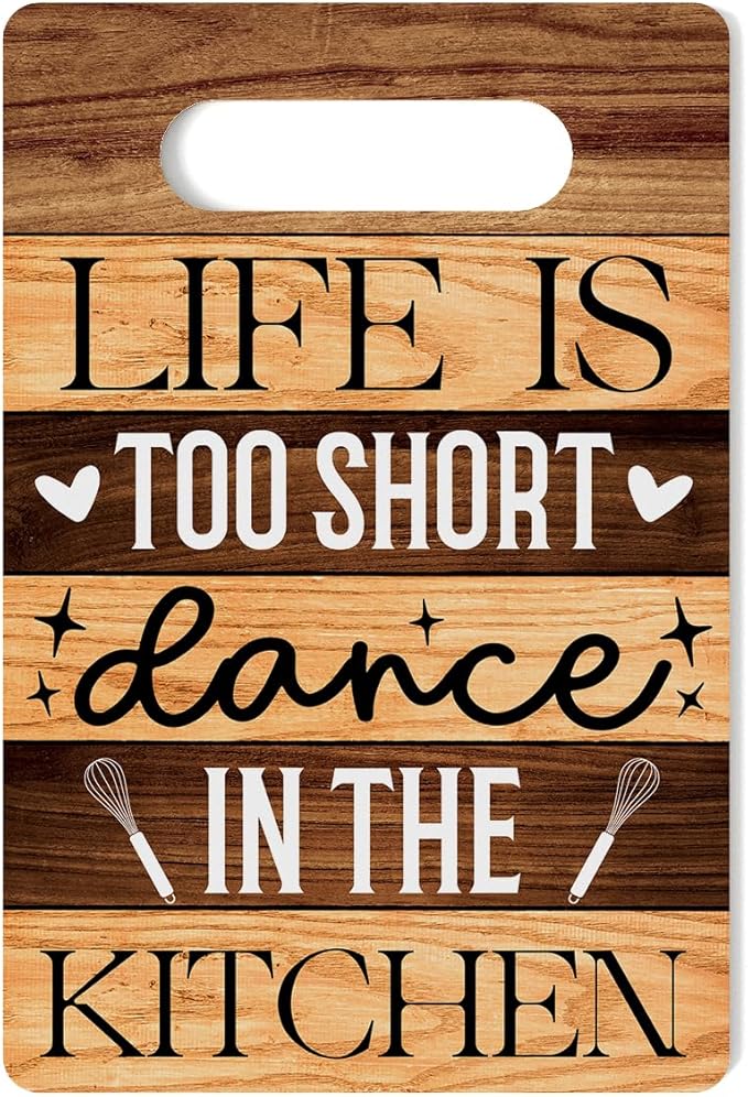Farmhouse Kitchen Decor, Kitchen Signs Wall Decor, Kitchen Decorations, Kitchen Door Wall Hanging Decor, Life Is Too Short Dance in The Kitchen Wood Sign 8 x 12 Inch
