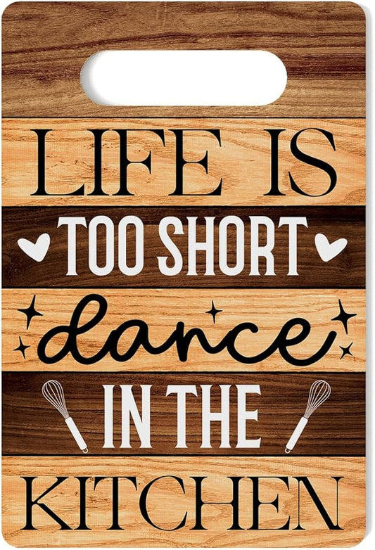 Farmhouse Kitchen Decor, Kitchen Signs Wall Decor, Kitchen Decorations, Kitchen Door Wall Hanging Decor, Life Is Too Short Dance in The Kitchen Wood Sign 8 x 12 Inch