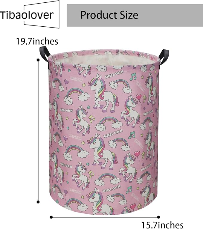 Pink Unicorn Kids Laundry Basket Baby Hamper Unicorn Toy Storage Bin for Boys Room Decor Baby Nursery Hamper Gift Baskets for Bedroom Bathroom(Pink Unicorn)