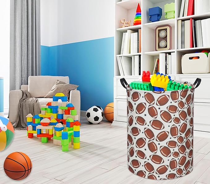 Football Kids Laundry Basket Baby Hamper Football Toy Storage Bin for Boys Room Decor Baby Nursery Hamper Gift Baskets for Bedroom Bathroom(Football)