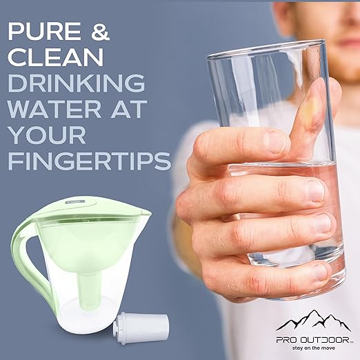 Purified Clean Crystal-Clear Water Filter Pitcher: Experience Enhanced Extraordinary Refreshing Hydration, Enjoying Convenience, Efficient and Quality You Deserve (Green - 3.8 LTS)
