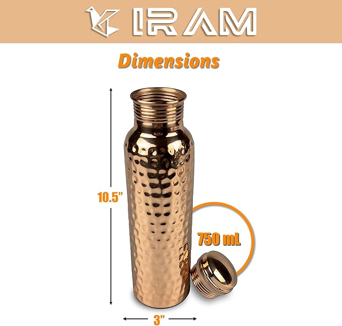 Pure Copper Water Bottle for Drinking with 2 Copper Glass Premium Quality Handcrafted Large Hammered Copper Bottle and Glass Set