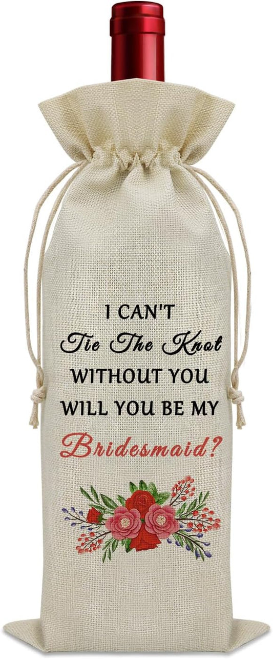 Bridesmaid Gifts for Wedding Day Wine Bag Bridesmaid Thank You Gifts Bridesmaid Proposal Gifts Wine Bottle Decoration Bag Wine Accessories Gifts for Wine Lovers Bridal Shower Gifts for Bridesmaids