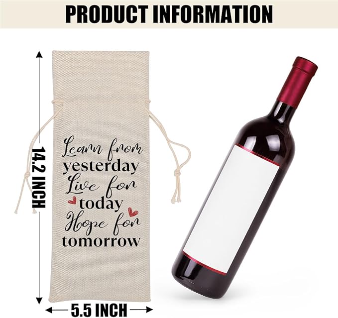 Funny Wine Quotes Wine Bag Wine Tasting Party Supplies for Wine Lovers Women Men Bride Groom Friend Sister Christmas Birthday Wedding Bachelorrette Party Wine Bags