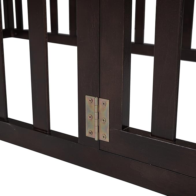 Twin Size Floor Bedframe with Door and Safety Guardrails Fence, Solid Wooden Toddler Montessori Platform Bed for Children Bedroom, Boys Girls, Kids Playroom, for Children Bedroom