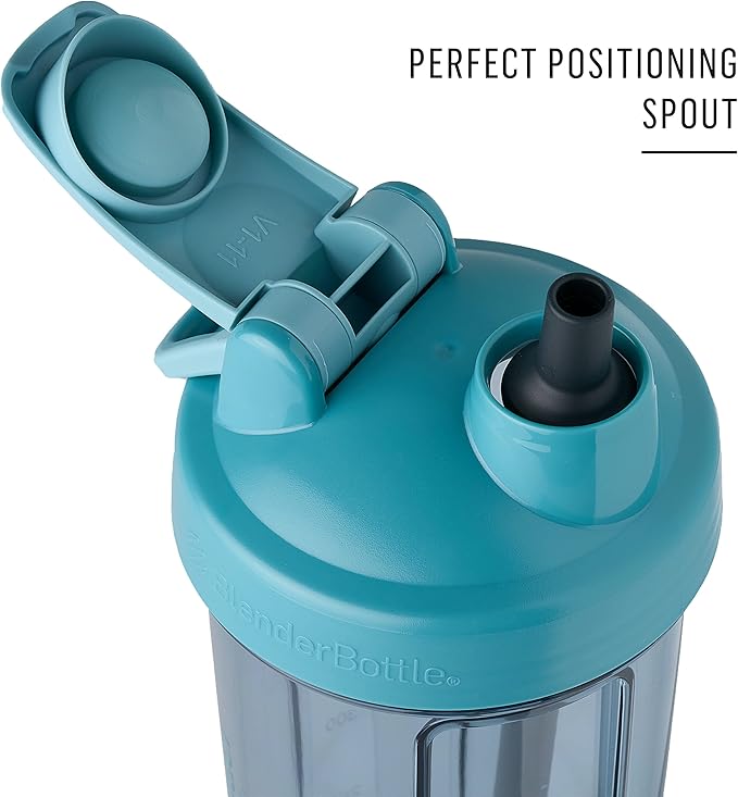 BlenderBottle Strada Shaker Cups with Silicone Straws, (2 24-Ounce Bottles and 2 Straws)