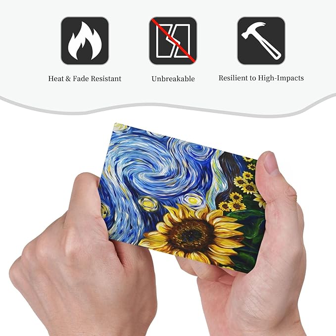 Vintage Abstract Blue Starry Sunflower 1 Gang Light Switch Covers No Device Wall Plate Decorative Blank Switchplate Electrical Faceplate for Farmhouse Country Bedroom Decor