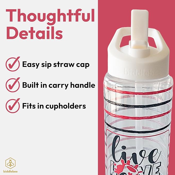 32oz Cheerleader Water Bottle with Straw Lid | BPA-Free Reusable Bottles for Cheerleaders, Cheer Team or Cheerleading Coach | Great Gifts for Girls, Coaches