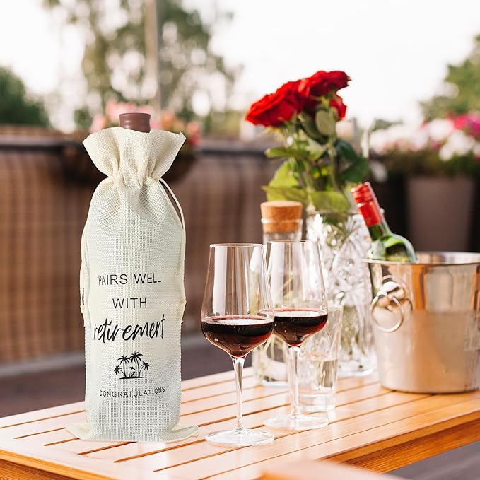 DIVINA VITAE 3Pack Retirement Wine Bag Funny Retirement Gifts Reusable Retirement Gift Bag for Best Friends Coworkers Boss Nurse Teachers