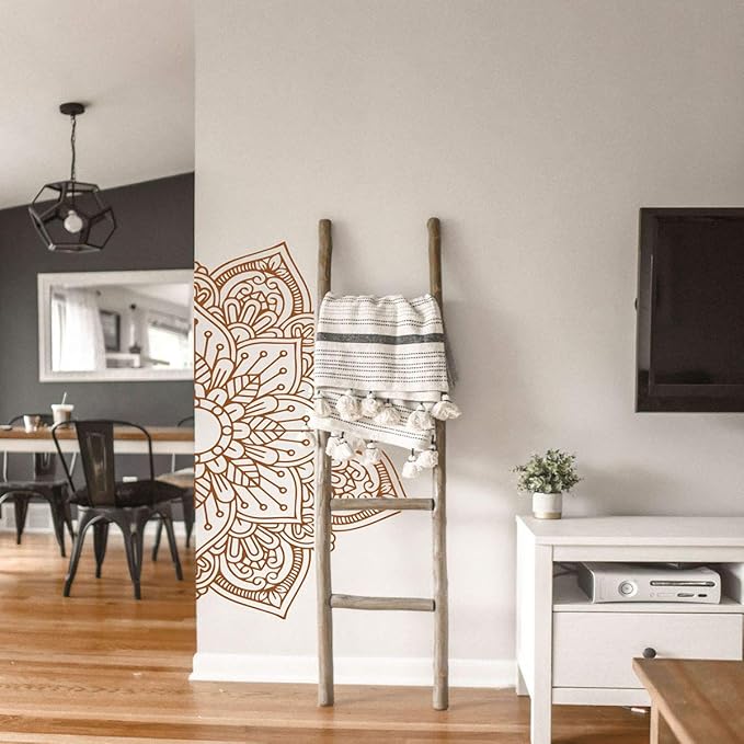 Geometric Brown Wall Stickers - Set of 4 Sheets, 25x35cm, Easy to Apply Wall Decor