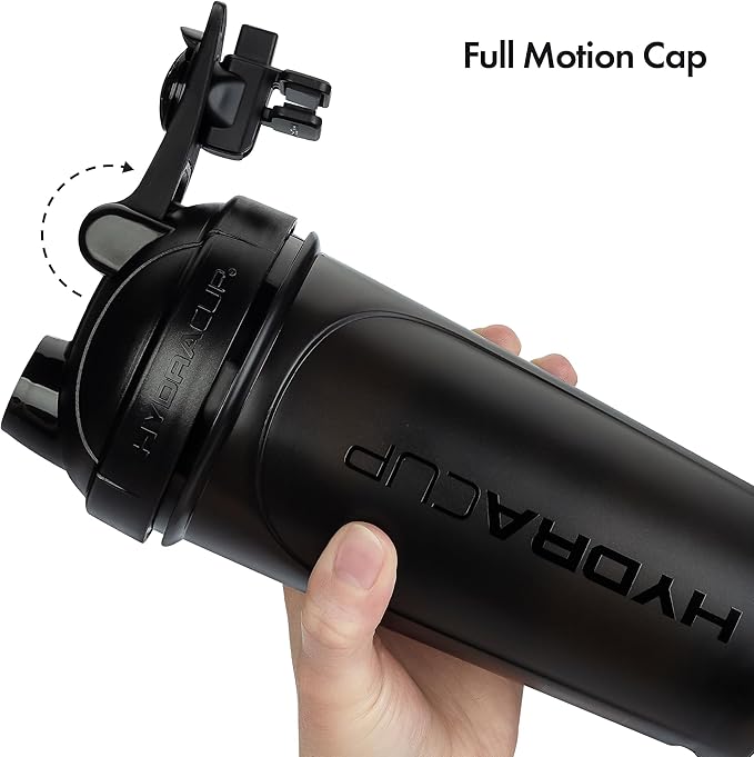 Hydra Cup JailBreak Pro - 28 oz Shaker Cup with Removable Phone Clip, Shaker Bottle for Protein Shakes with Carry Handle, Ball Blender, BPA Free (Black)