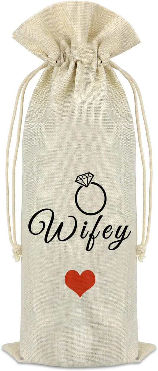 Wife Gifts Wine Bag Anniversary Romantic Gifts for Wife Funny Girlfriend Gift Wedding Decorative Wine Bag Valentines Day Gifts for Her Couples Bride Bridal Shower Bachelorette Party Engagement Gift