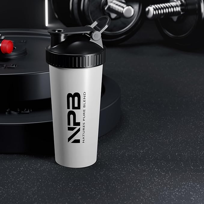 Shaker Bottle by: Nature's Pure Blend: 22 OZ Bottle - BPA Free - Leak Proof - Wire Whisk for Mixing