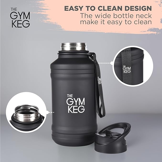 THE GYM KEG Stainless steel water Bottel_ Keg Stainless Steel Bottle - Leak-Proof, Insulated Beverage Container for Hot & Cold Drinks - Durable, Versatile & Kid-Safe - New