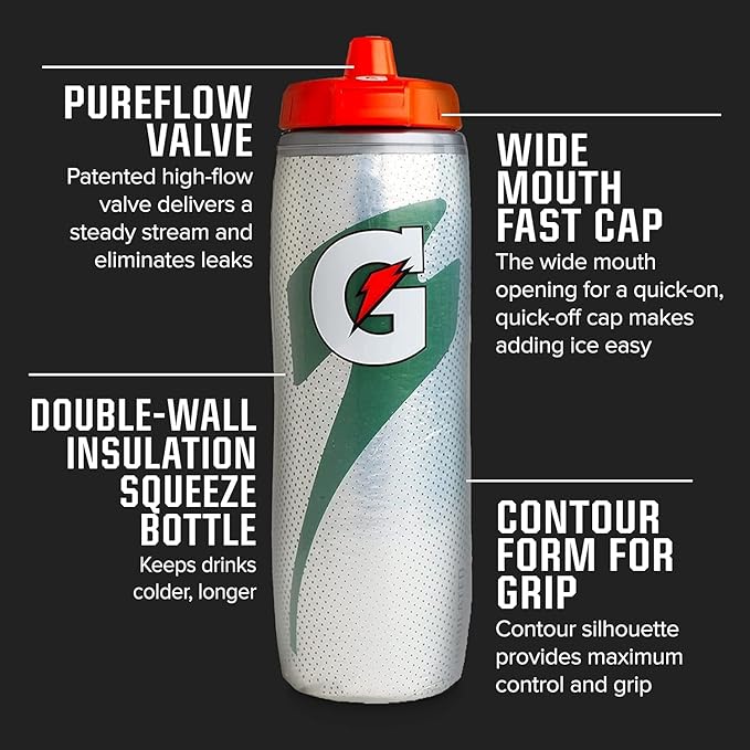 Gatorade Insulated Squeeze Bottle, 30 Oz