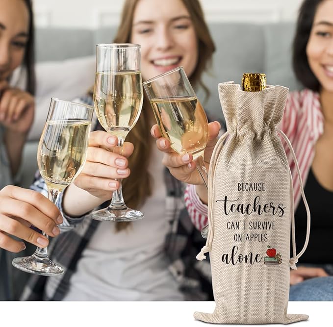 Cool Teacher Gift for Women Men Teacher Gifts End Of Year Teacher Gifts Teachers Appreciation Gifts Christmas Birthday Gifts for Teacher Wine Bag