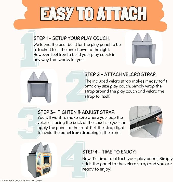 Play Panel for Childrens Foam Sofa Kids Couch (Food Truck)