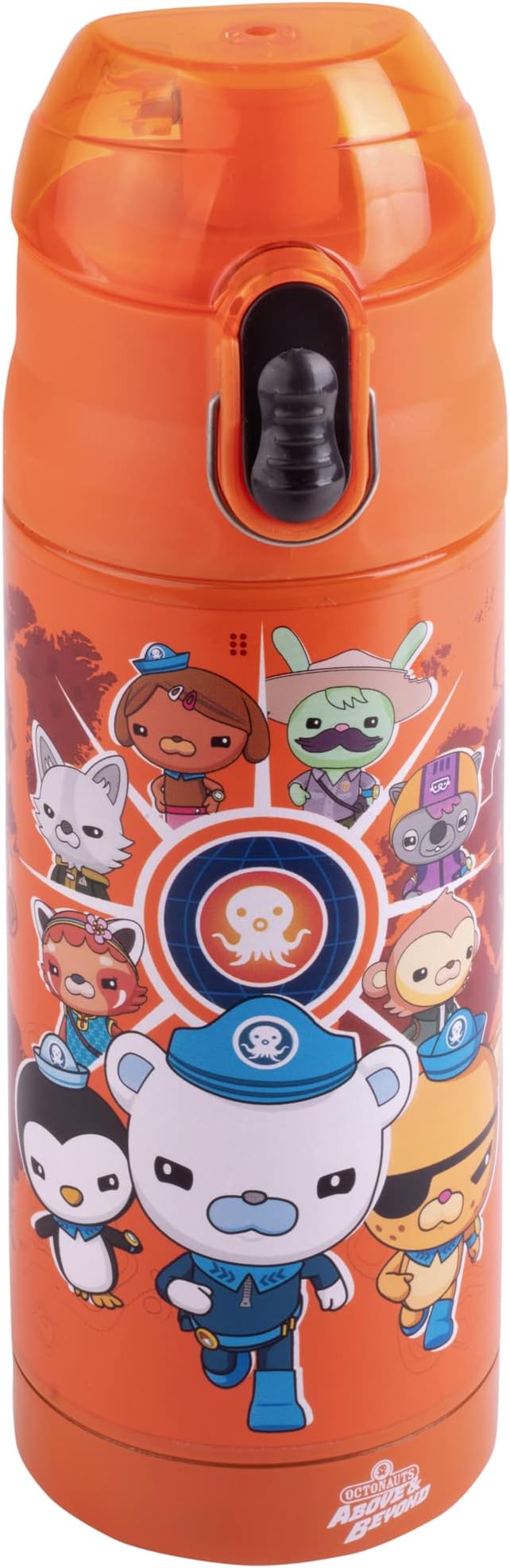 Octonauts Above & Beyond Orange Stainless Steel 13 oz Insulated Water Bottle for Kids - Spill Proof Lid, Easy to Use, Reusable - Keep Liquids Hot/Cold For Hours -Perfect for Travel, School, On-The-Go