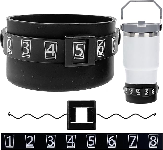 UNIQUE HM&LN Water Bottle Tracker, Daily Water Intake Tracker Reminder, Movable Counting Frame, Protective Silicone Boot for Water Bottle 20-40oz, Bottom Sleeve Cover 2pcs