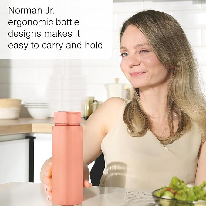 Copper Water Bottle 400ml - Gift Box of 3, Slim Plain, an Ayurvedic vessel made from pure copper - helps you drink more water, with many health benefits