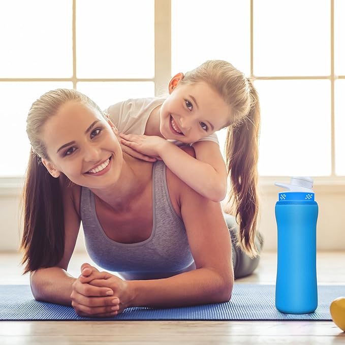 Sleeve Compatible with Cir-kul Water Bottle - 2 Pcs Water Bottle Sleeve Compatible with Cir-kul 22oz & Stainless Steel Bottle - Neoprene Insulated Water Bottle Cover for Retaining Temperature, Blue