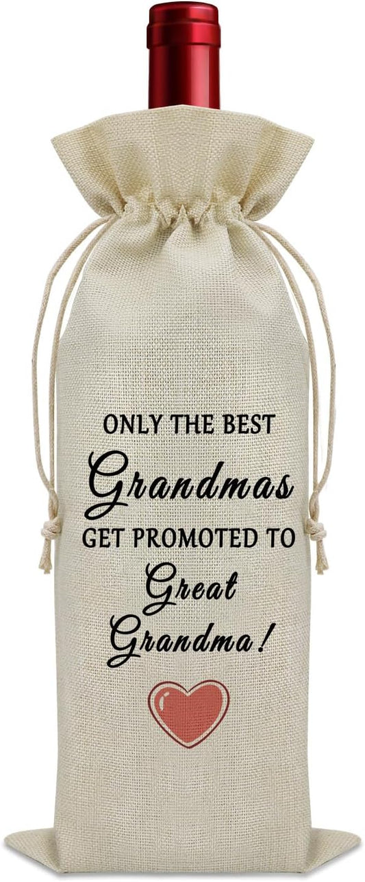 New Great Grandma Gifts First Time Wine Bag Promoted to Great Grandma Gifts Great Grandmother Gifts for Mothers Day Wine Accessories Gifts for Wine Lovers Great Grandma Pregnancy Announcement Gift