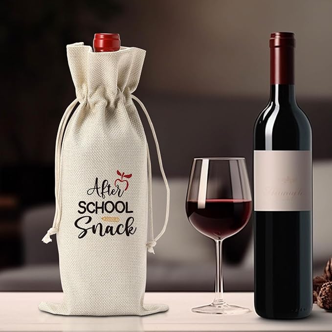 Teacher Appreciation Gifts Teacher Wine Bag Teacher Thank You Gifts End of Year Teacher Gifts Back to School Gifts After School Snack Wine Bag