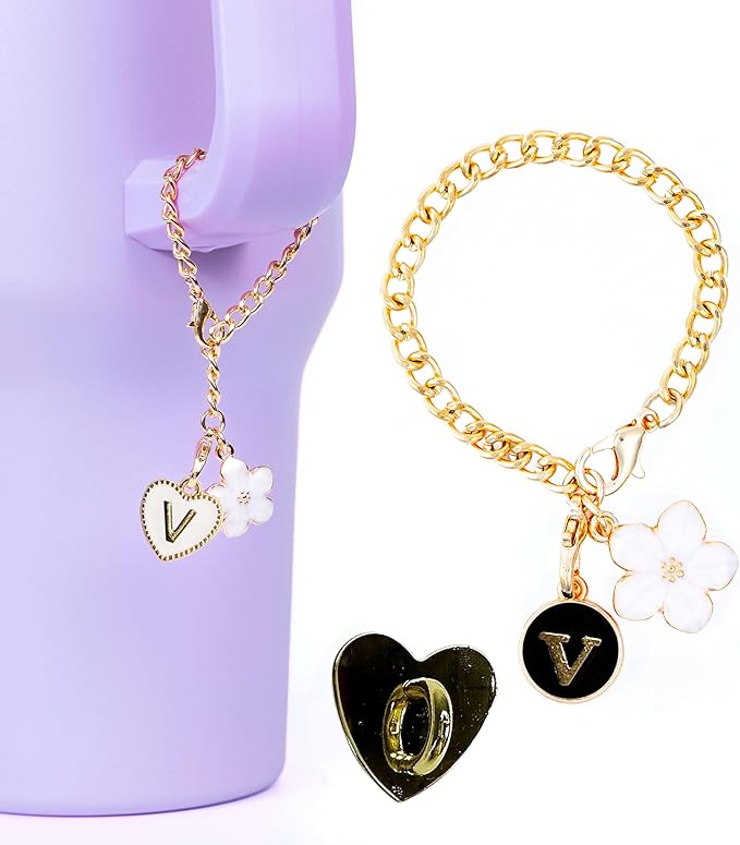 water bottle charms with keyring holder, water bottle decorations. Stanley Cup charms, Stanley cup accessories. Tumbler charms